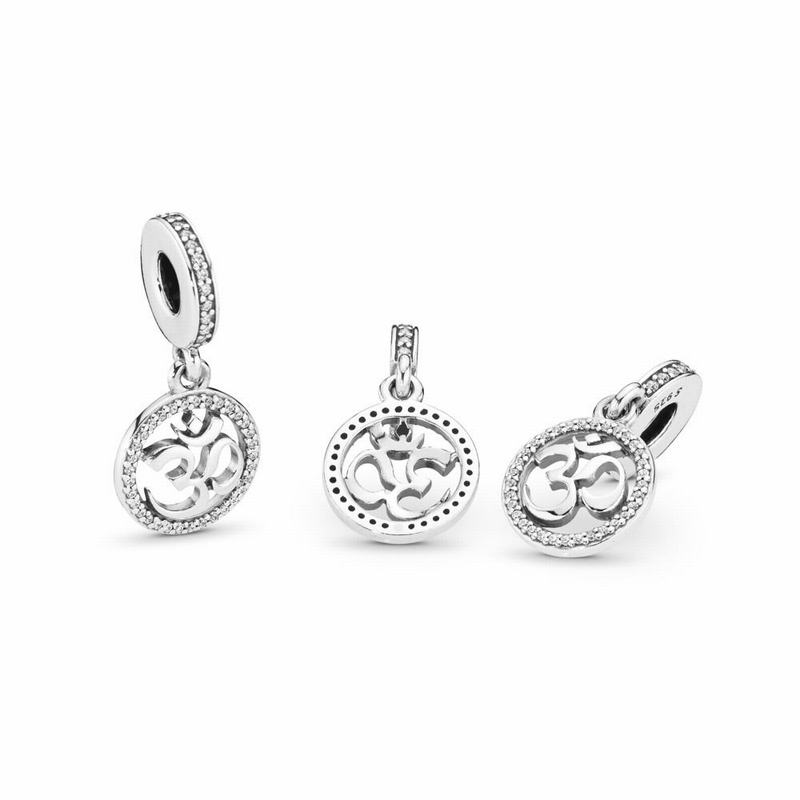 Pandora Om Symbol Dangle Charm - Sterling Silver/Cubic Zirconia - Canada | ZW5743JK